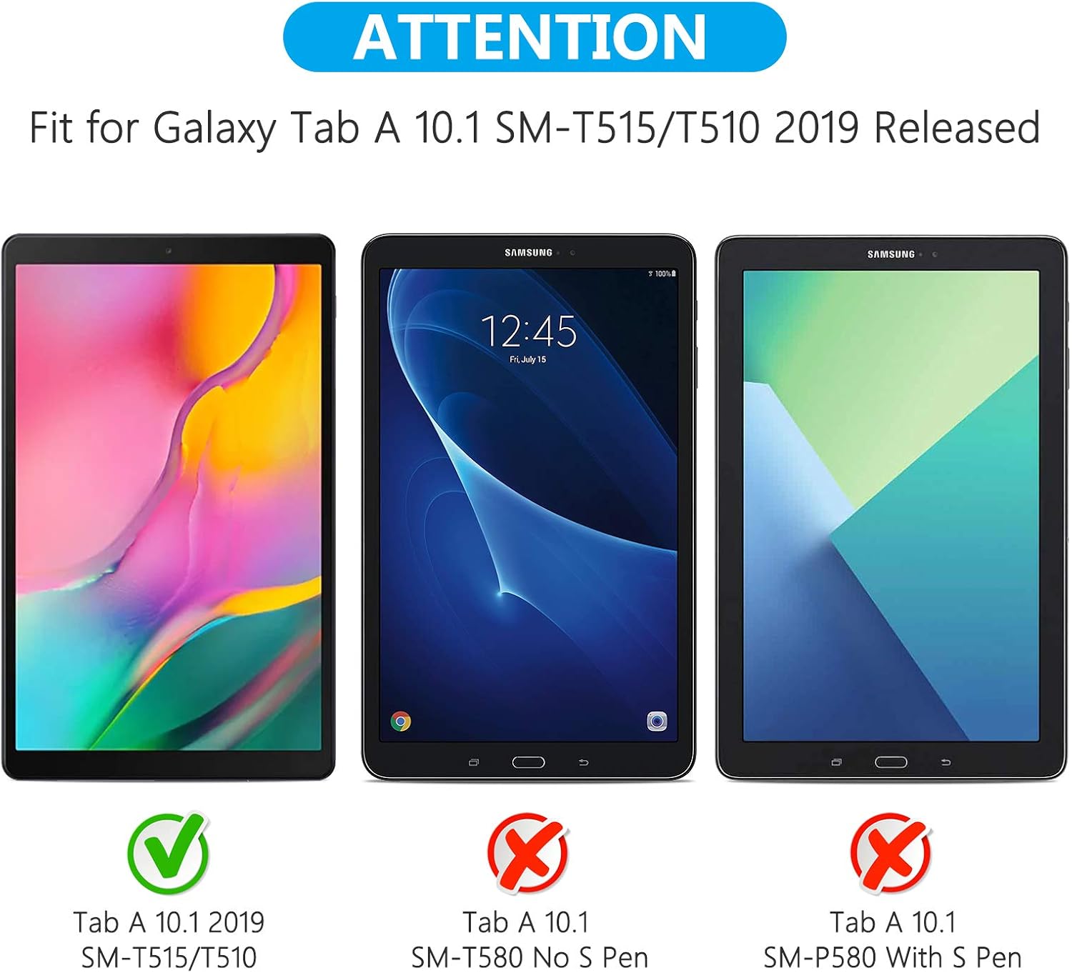[2-Pack] Screen Protector Compatible with Galaxy Tab A 10.1 2019, SPARIN Tempered Glass Screen Protector Compatible with Samsung Galaxy Tab A 10.1 SM-T515/T510
