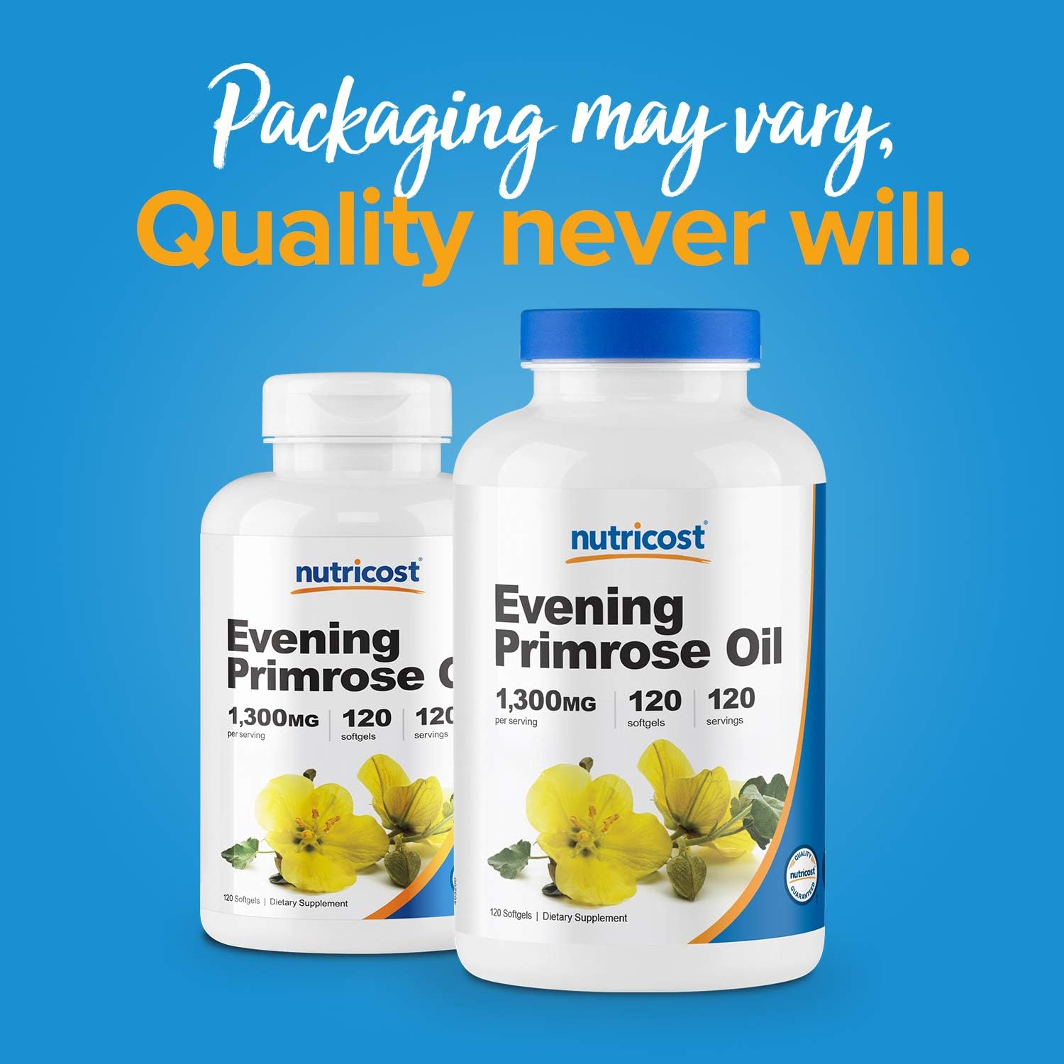 Nutricost Evening Primrose Oil 1,300mg, 120 Softgels - Cold Pressed, Non-GMO, Gluten Free, 120 Servings: Health & Personal Care