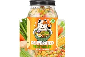 EGCINA 16OZ Dehydrated Freeze Dried Vegetables - 100% Natural Large Packaging Ramen Toppings, 6 Mixed Vegetable Flakes, No Gluten & No Allergen, Dry Veggie for Cooking, Camping, Emergency Supply