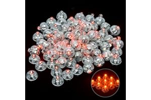 Xthuge 150pcs Mini Round LED Ball Lamp Balloon Light,Long Standby Time Ball Balloon Lights for Paper Lantern Balloon Light Party Wedding Decoration，Party Birthday,Festival Decorative Lights(Orange)