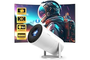 YOWHICK [Electric Focus & Built-in Apps ] Mini Projector with Wifi6 and Bluetooth, 15000L Native 1080P Outdoor Portable Movie Projector, 210° Rotation 4k Support