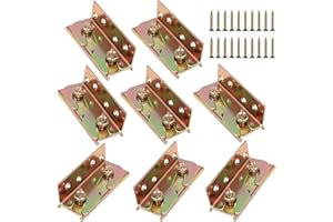 ZOFORTY 8 Sets Bed Rail Brackets Bed Frame Hardware No-Mortise Bed Rail Fittings Wooden Bed Frame Connectors for Headboards, Footboards (Screws Included)