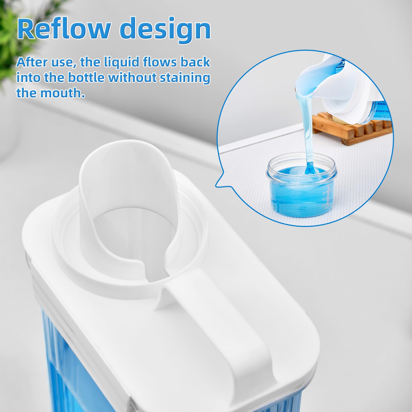 Laundry Detergent Dispenser for Laundry Room,94oz Fabric Softener Dispenser,Liquid Laundry Detergent Container,Laundry Detergent Organizer for Laundry Room Organization with 6 Labels,2 Pack