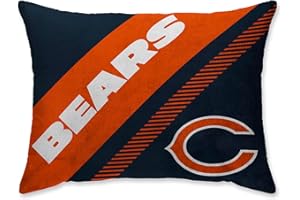 Pegasus Home Fashions Chicago Bears Super Plush Mink Diagonal Bed Pillow - Blue