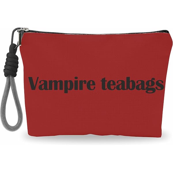LEVLO Vampir-Teebeutel Make-up-Tasche – Inspiriertes Geschenk Für Fans, Schwarz, 23,5x17 Cm