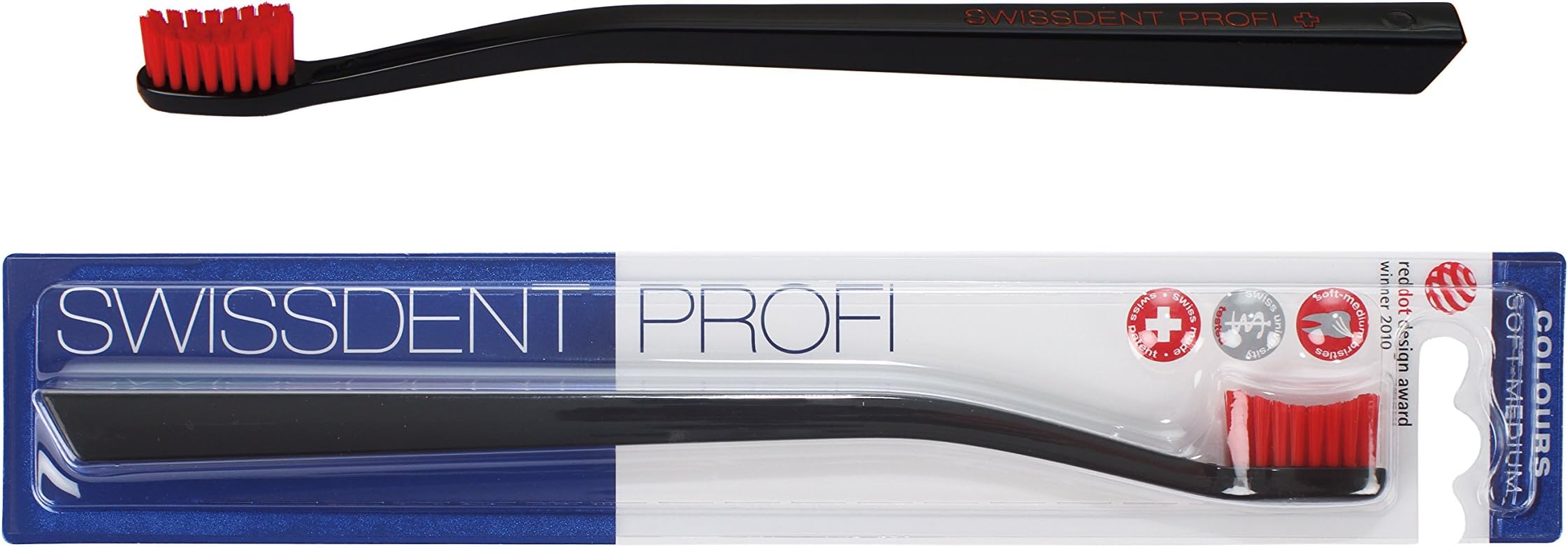 SWISSDENTProfi Colours Toothbrush, Soft-Medium