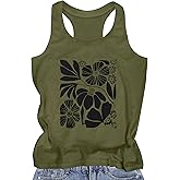 Racerback Tank Tops for Women Summer Sleeveless Round Neck Casual Graphic Tunic Shirts