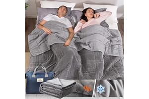 OMYSTYLE Queen Size Weighted Blanket 80''x87''(30lbs, Double-Sided), Warm Short Plush and Cool Tencel Fabric Reversible Weighted Blanket for Adult - Carry Bag Included