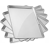 GRIDMANN 18" x 26" Commercial Grade Aluminum Cookie Sheet Baking Tray Pan Full Sheet - 6 Pans
