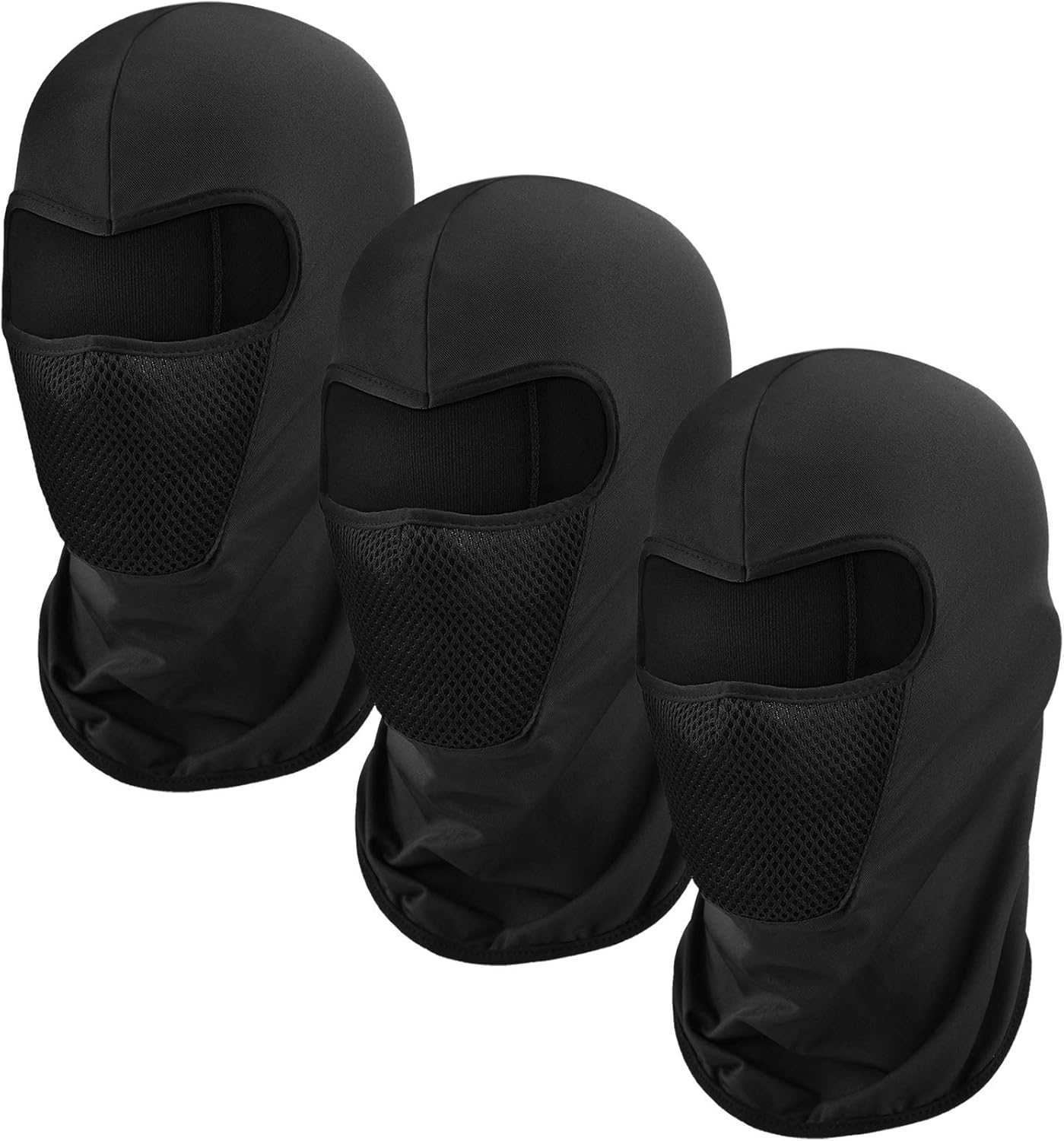 3 Pieces Balaclava Face Mask Motorcycle Windproof Camouflage Fishing Face Cover (Black) at  Men’s Clothing store