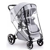 Clear Stroller Rain Cover, Universal Fit Baby Travel Weather Shields | Waterproof Built-in Zipper Design, Breathable &amp; Durable, Easy Access,Stroller Accessories Protects from Rain Wind Dust Snow