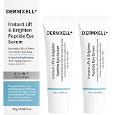 DERMXELL Instant Lift &amp; Brighten Peptide Eye Serum, Brightening &amp; Firming Under Eye Care, Lightweight Eye Serum for Dark Circles &amp; Puffiness, For All Skin Types, 20g / 0.68 fl oz (2)