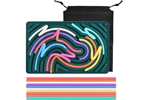 Sensory Activity Board, E-PRONSE Double-Sided Silicone Fidget Toy for Kids, 8 Colors Sensory Toys for Kids 3+ & Adults with 20 Strings,Stress Relief, Calming, Focus, ADHD and Autism