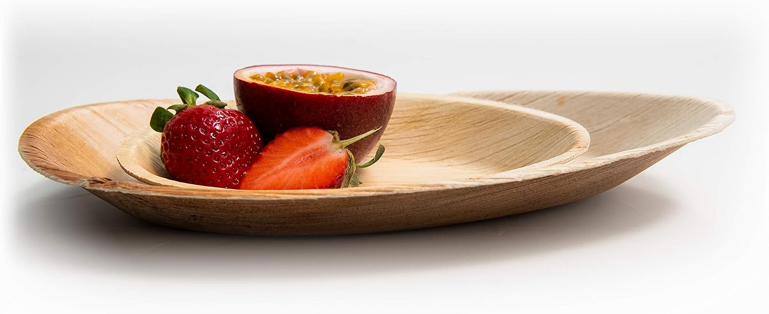 Canape King 25x Palm Leaf Oval Plates, Eco-Friendly Biodegradable Tableware for Hot & Cold Food - Image 3