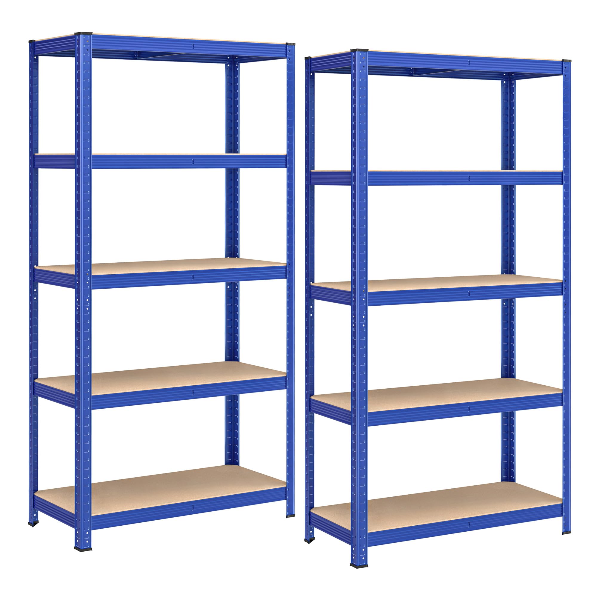 SONGMICS Schwerlastregal, 2er Set, Kellerregal, Lagerregal, 40 x 90 x 180 cm, Regal mit Stahlgestell, jeweils bis 875 kg belastbar, 5 verstellbare Ablagen, blau GLR040Q02