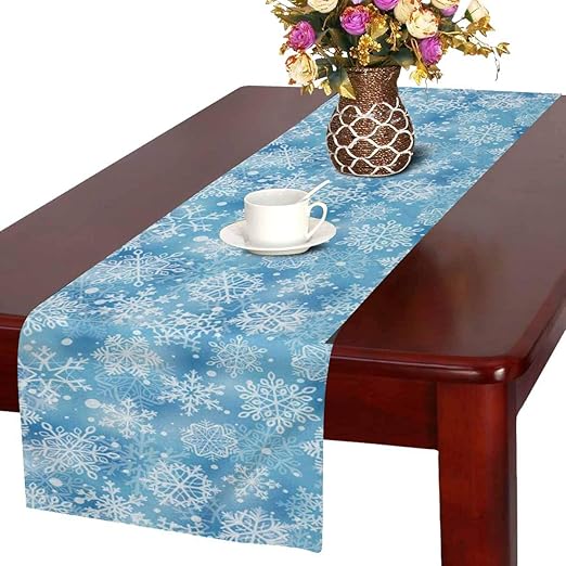 Amazon Com Interestprint Vintage Blue Christmas Snowflakes Table