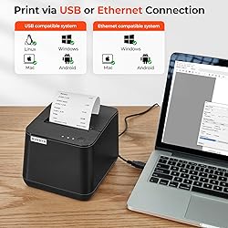 MUNBYN Thermal Receipt Printer P075, 3 1/8" 80mm