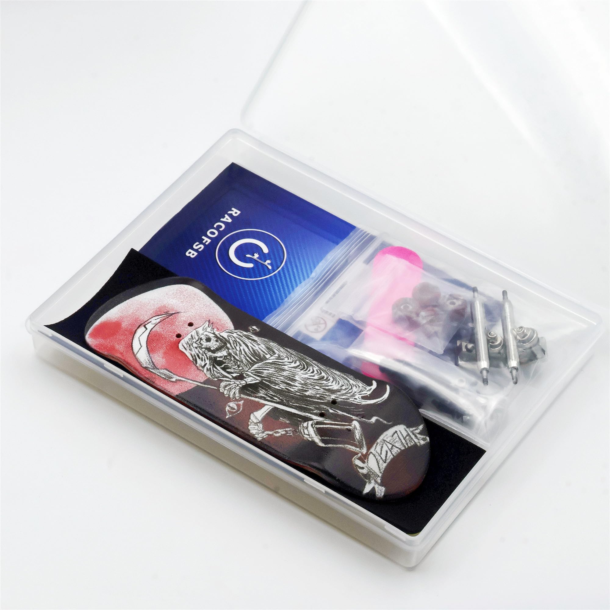 Pro Fingerboard 34mm Wooden Board Professional Finger Skateboard Trucks CNC Swirl Wheels (Death)