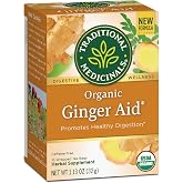 Traditional Medicinals Tea, Organic Ginger Aid, Promotes Healthy Digestion, 16 Tea Bags