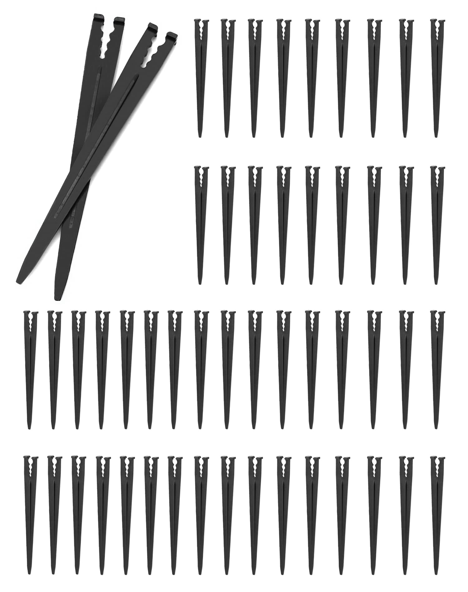 QWORK® 50 Pieces Irrigation Support Stakes, Drip Support Stakes, for 1/4 Inch Tubing Hose 4/7 or 3/5 Irrigation Drippers Holders, Drip Irrigation Kits