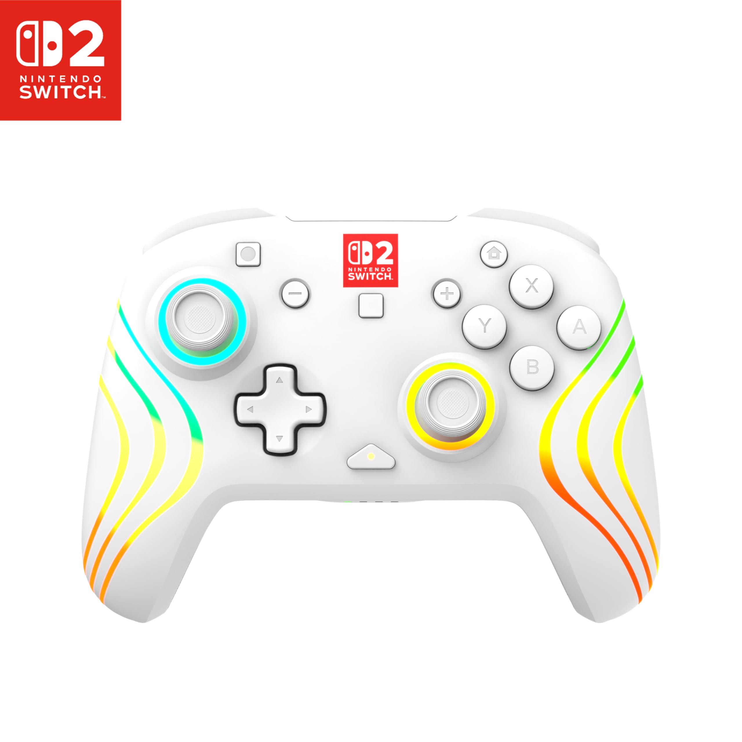 Turtle Beach Afterglow Wave Weiß Kabelloser RGB-Gaming-Controller offiziell lizenziert für Nintendo Switch 2