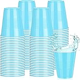 Pickmesh 50 Pack 12 oz Plastic Cups Valentine Disposable Cup Bulk for Valentine's Day Wedding Birthday Baby Shower New Year's Day Halloween and Festive Celebration Party Supplies(Light Blue)
