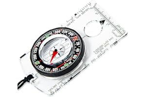 Nihtdoy Multipurpose Outdoor Compass for Hiking, Scouting, Camping, and Navigation - Liquid-Filled, Transparent Base with Measuring Scales, Durable and Compact
