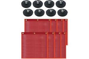 FYWZ Magnetic Oversize Load Flag, Magnetic Red Flags for Towing Equipment PVC 18’’x18’’ Safety Warning Flag Mesh Safety Flag Warning Sign with Grommet For Truck Pedestrian Crossings Trailer Hauling-8 Set