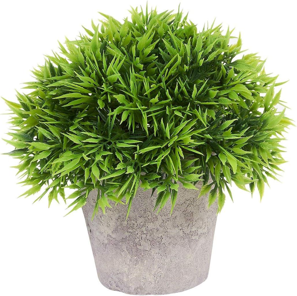 Juvale Small Artificial Grass Plants In Pots, Faux Plastic Plants, 3