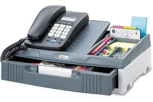 Safco Products 2204CH Telephone Organizer Stand (Qty.1), Light Gray/Charcoal