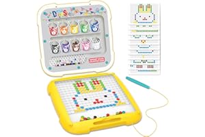 KWYZ 2 In 1 Magnetic Color and Number Maze & Magnetic Drawing Board, Double-Sides Color Matching Learning Counting Puzzle & Drawing Magnet Board, Learning Activities Educational Toys for 3+ Boys Girls