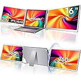 16" Laptop Screen Extender, 1200P FHD Triple Portable Laptop Monitor Extender for 12"-18.5" Laptops, 16:10 Aspect Ratio Rotation Screen, Compatible with MacOS, Wins, Chrome, Surface