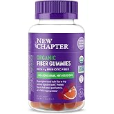 New Chapter Organic Prebiotic Fiber Gummies, 60 Gummies | USDA Organic Prebiotic Fiber for Digestive and Gut Health Support, No Added Sugar, Non-GMO, and Vegetarian Formula