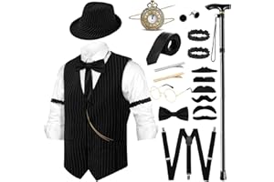 Sekepingo Charming 18PCS Roring 20's Custome Outfits Accessories for 1920s Gatsby Themed Party