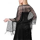 changyexi Casual Shawls and Wraps for Evening Dresses, Lace Shawl Wraps for Women Formal, Wedding Shawl