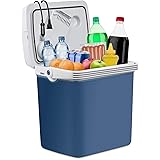 Ivation Electric Cooler & Warmer with Handle |27 Quart (25 L) Portable Thermoelectric Fridge for Vehicles & Trucks| 110V AC H