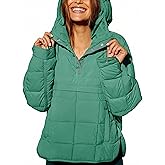 AICHARMWA Women's Pullover Puffer Jacket Hooded Oversized Lightweight Quilted Jacket Winter Warm Padded Coat