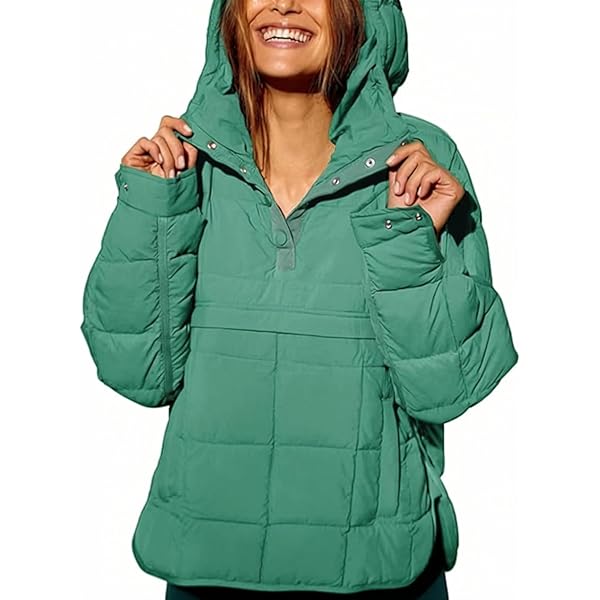 chouyatou Women's Quilted Pullover Puffer Jacket Packable Hooded
