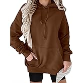 ANRABESS Women Hoodies Long Sleeve Loose Fit Fleece Hooded Sweatshirts Drawstring Pullover Top With Pockets 2025 Fall Outfits