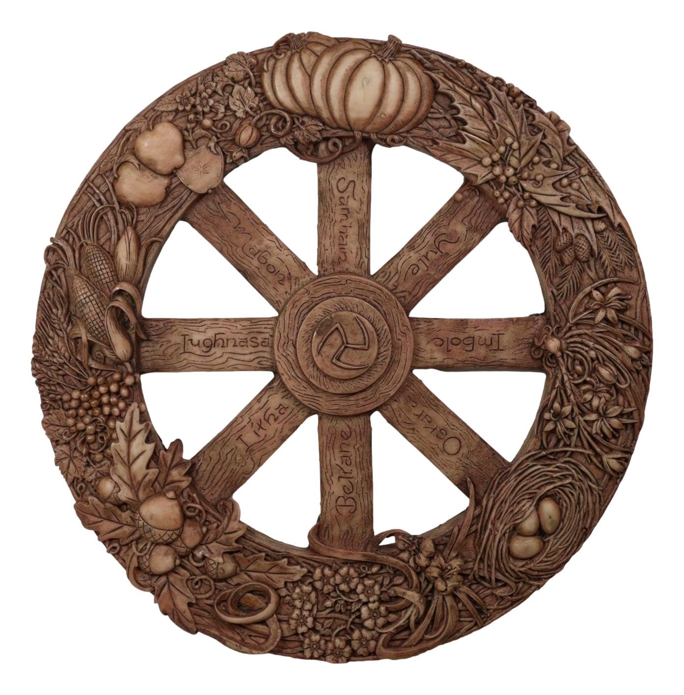 Ebros The Sabbats Wheel of The Year Wall Plaque Featuring Eight Pagan Festivals Sabbats By Maxine Miller