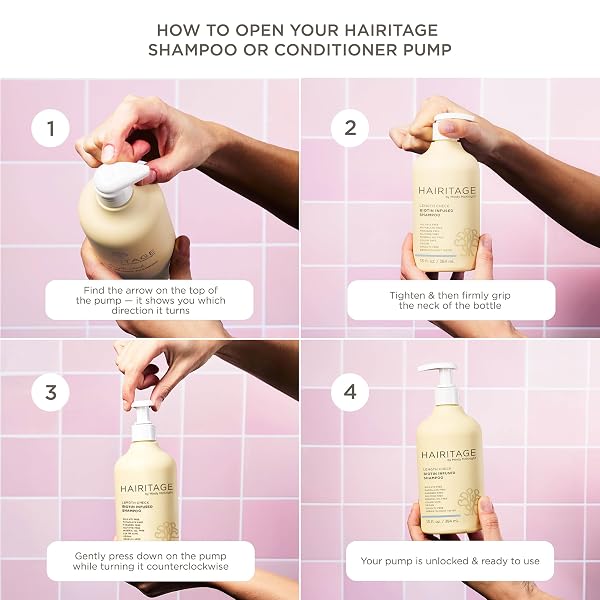 HAIRITAGE BIOTIN + CASTOR OIL SHAMPOO AND CONDITIONER SET – VOLUME + MOISTURE – SULFATE FREE + COLOR SAFE – WOMEN + MEN HYDRATING REPAIR SHAMPOO CONDITIONER