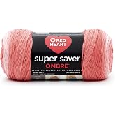 RED HEART E305.3967 Super Saver Ombre Yarn, Platinum