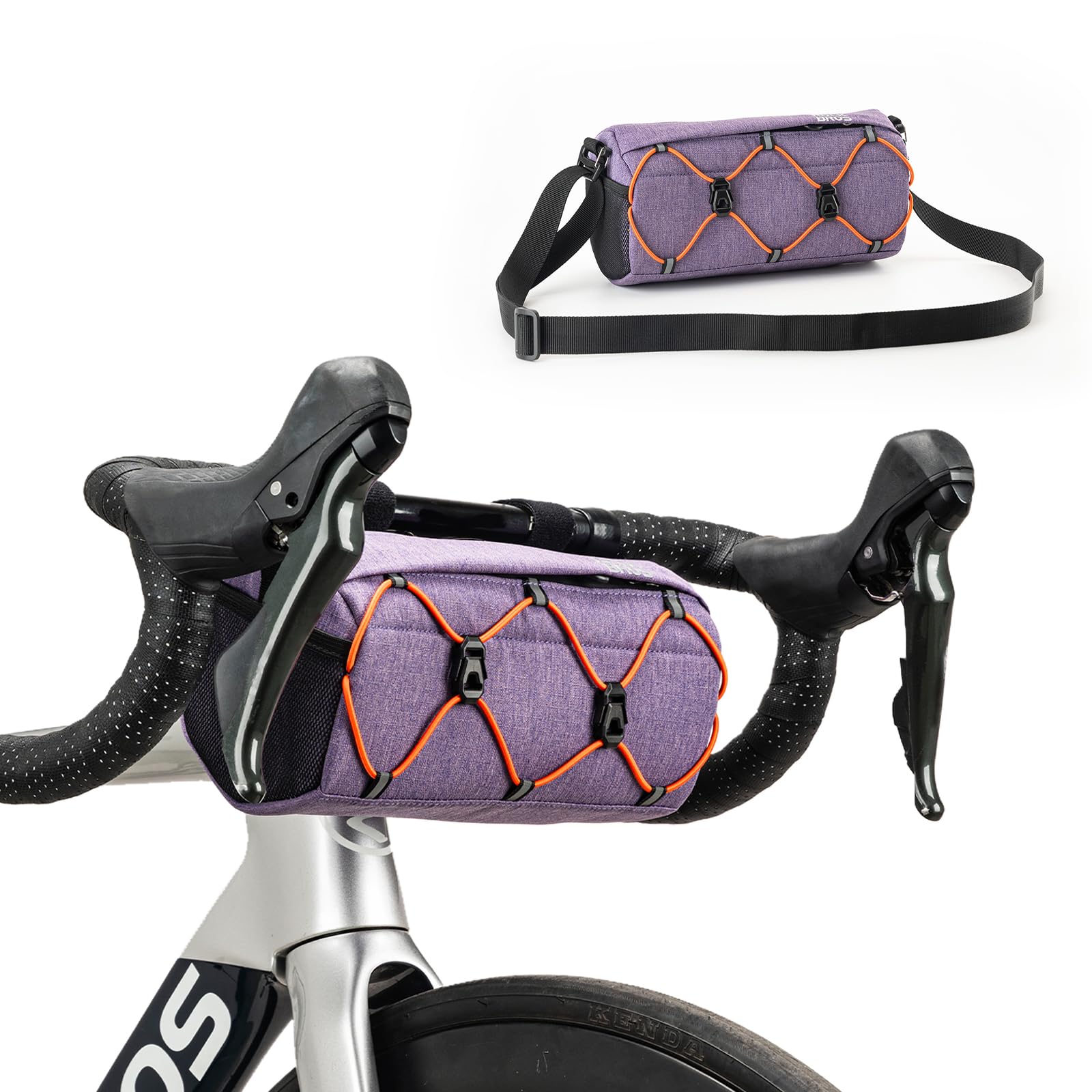 ROCKBROS Bicycle Handlebar Bag, Bicycle Front Pouch for Mountain Bikes and Racing Bikes, Shoulder Bag Storage Pouch with Shoulder Strap Cycling Roll Pack