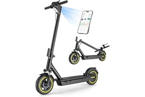 MAXSHOT Electric Scooter Adults, 500W Motor Up to 22 MPH, 22/28 Miles Long Range, 10" Solid Tires with Dual Suspension, Foldable Commuter E-Scooter with Dual Braking, LED Display & APP Control