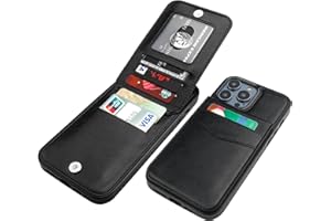 KIHUWEY Compatible with iPhone 14 Pro Max Case Wallet with Credit Card Holder, Flip Premium Leather Magnetic Clasp Kickstand Heavy Duty Protective Cover for iPhone 14 Pro Max 6.7 Inch (Black)