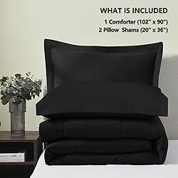 CozyLux King Size Comforter Sets - Black Comforter