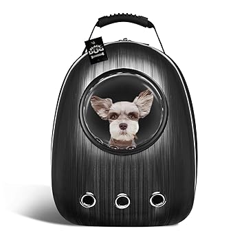 BLACK DOG Carrier Bag for Pets Cat Dog Puppy Carrier Travel Bag Space Capsule Astronaut Backpack Breathable and All Small Pets Travel Bag,Waterproof & Light Weight (Color May Vary)