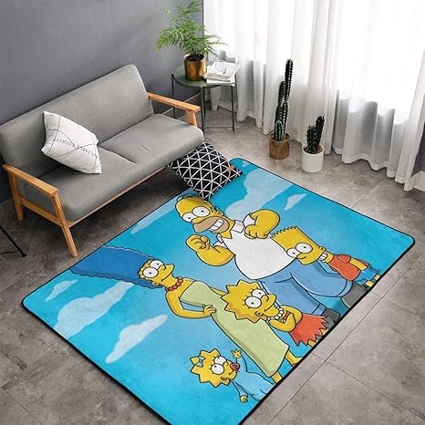 Amazon Com The Simpsons Carpet Area Mat Bedroom Camping Soft Mat Kids Boys Girl Blankets Kindergarten Home Room Comfortable And Durable Decor Rug Polyester 60 X 39 Inch Kitchen Dining