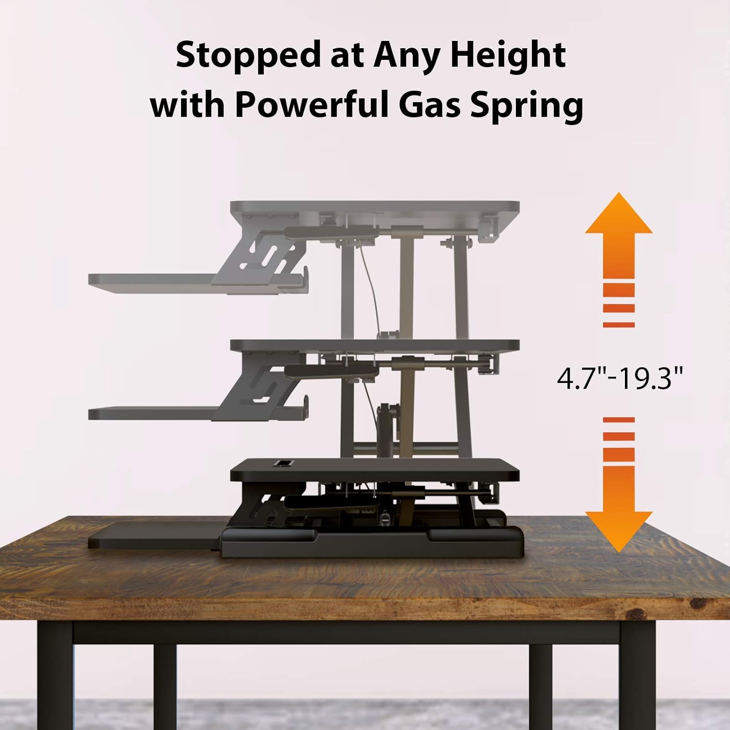 ErGear Standing Up Desk Converter Height Adjustable Sit Stand Desk with Removable Keyboard Tray, 35 Inch Large Desk Riser Ergonomic Gas Spring Dual Monitor Workstation for Home Office : Office Products