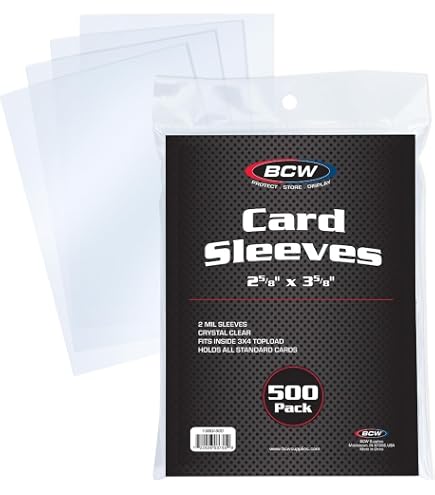 BCW 100 Clear Resealable Poly Inner Card Sleeves 64x89mm Standard Gaming Cards